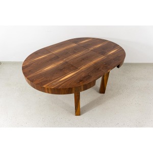 Round Extendable Dining Table, Poland, 1950's