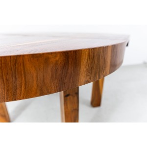 Round Extendable Dining Table, Poland, 1950's