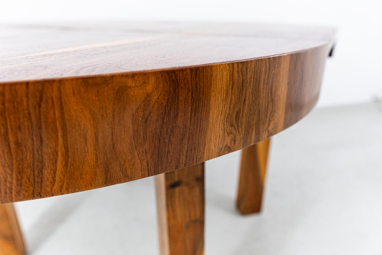 Round Extendable Dining Table, Poland, 1950's