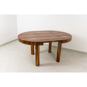 Round Extendable Dining Table, Poland, 1950's