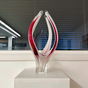 Heavy Glass Vase by Paul Kedelv