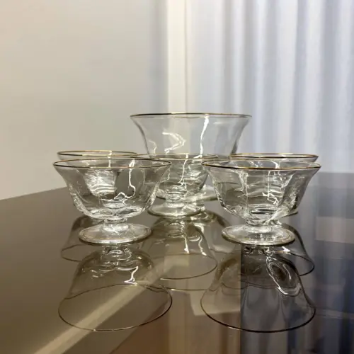 Art Deco Fruit Bowl with five serving, 1950