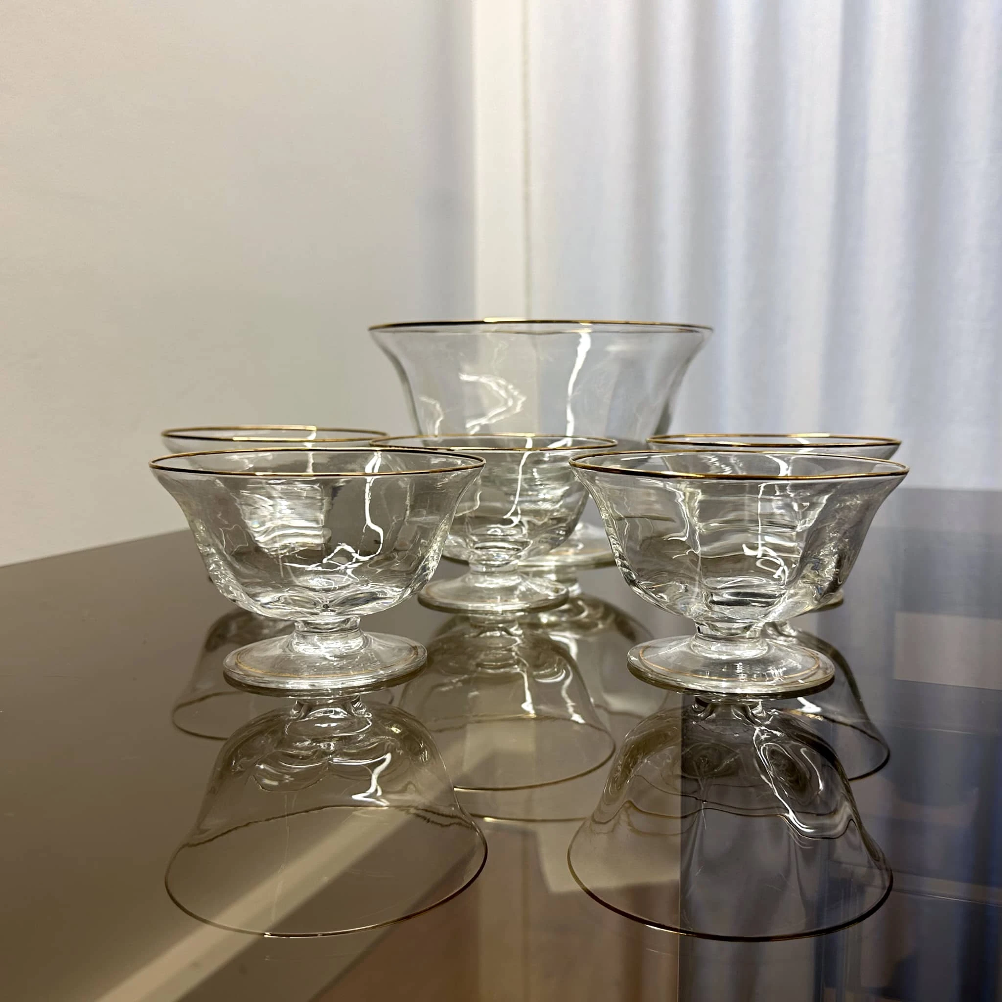 Art Deco Fruit Bowl with five serving, 1950