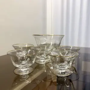 Art Deco Fruit Bowl with five serving, 1950