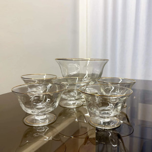 Art Deco Fruit Bowl with five serving, 1950