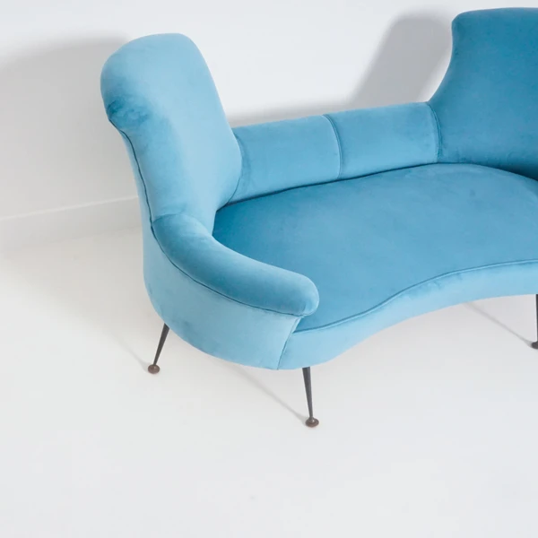 Gigi Radice Curved Sofa, 1950s