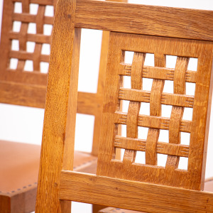 ‘Mouseman’ Solid Oak Table & Chairs by Robert Thompson