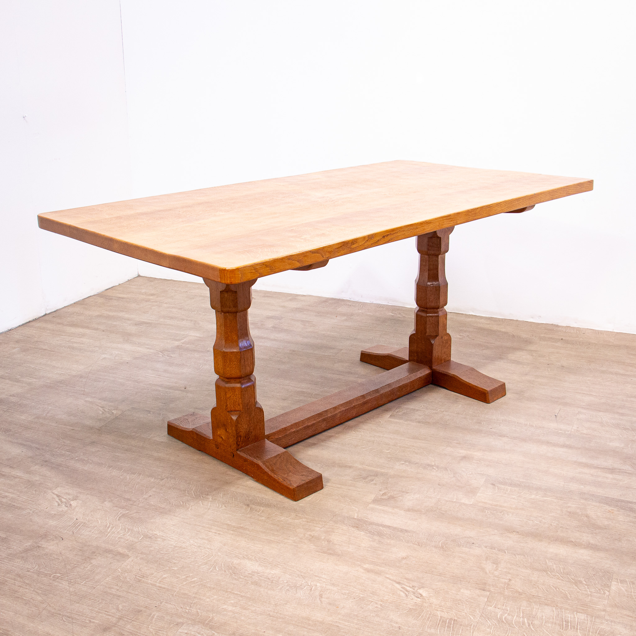 ‘Mouseman’ Solid Oak Table & Chairs by Robert Thompson
