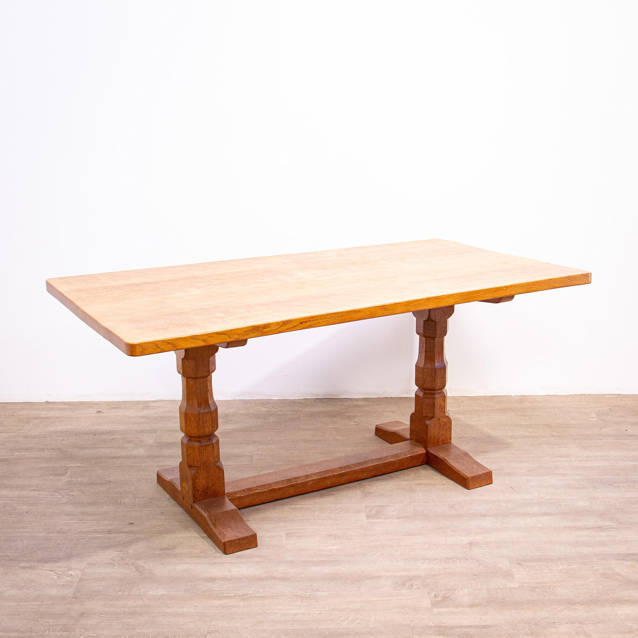 ‘Mouseman’ Solid Oak Table & Chairs by Robert Thompson