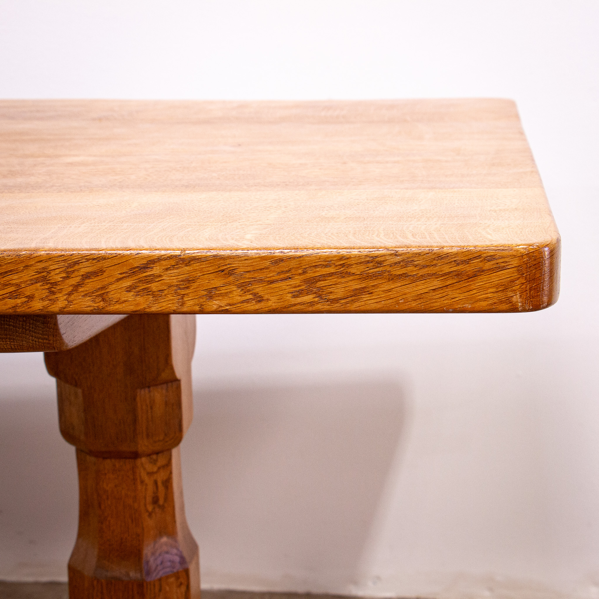 ‘Mouseman’ Solid Oak Table & Chairs by Robert Thompson