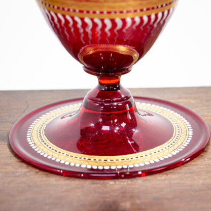Salviati Murano Red Neoclassical Gilt Vase - Image 5