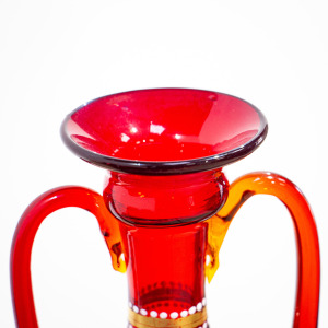 Salviati Murano Red Neoclassical Gilt Vase