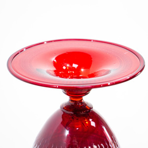 Salviati Murano Red Neoclassical Gilt Vase