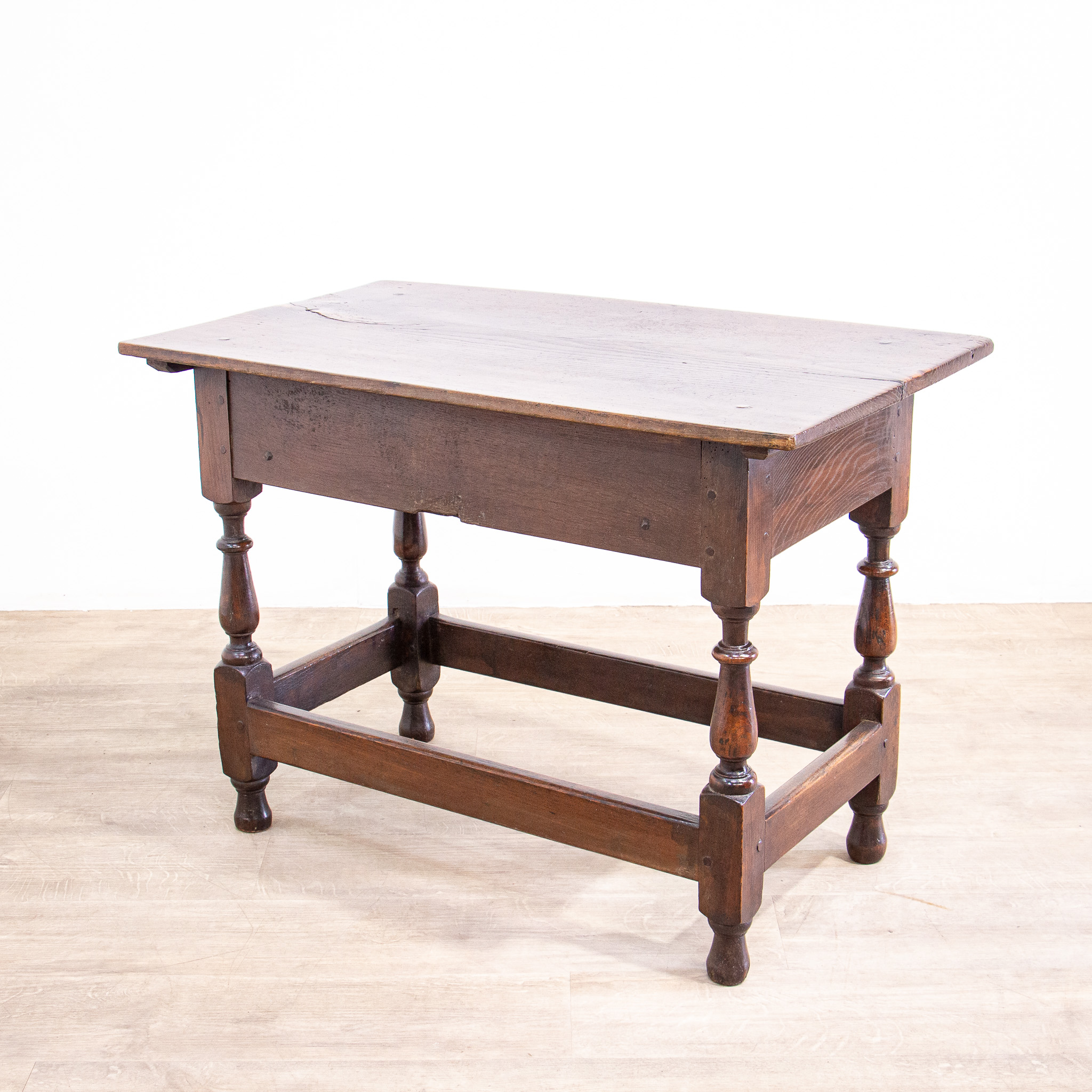 Queen Anne Elm Side Table with Drawer