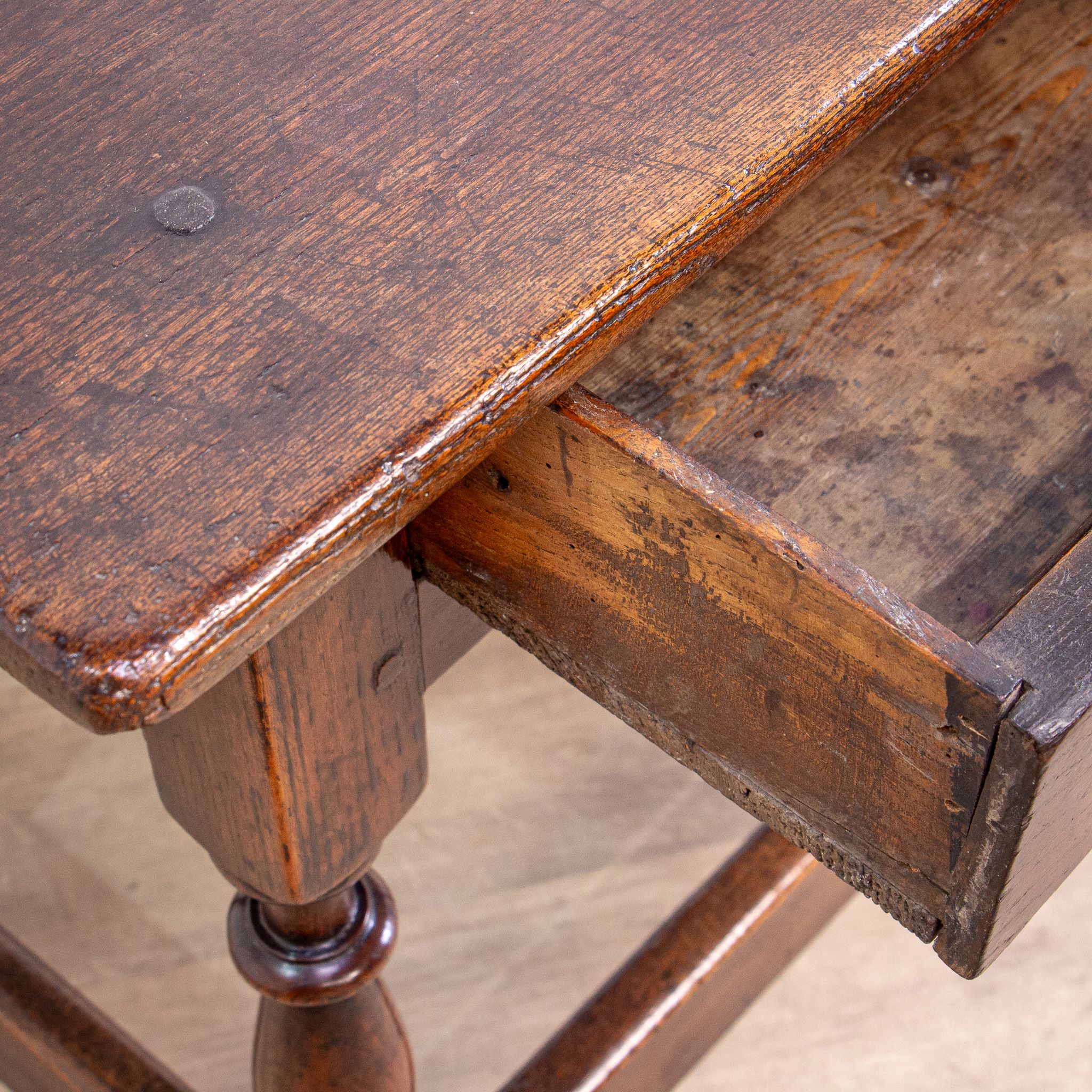 Queen Anne Elm Side Table with Drawer