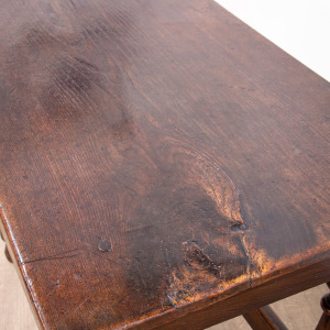 Queen Anne Elm Side Table with Drawer