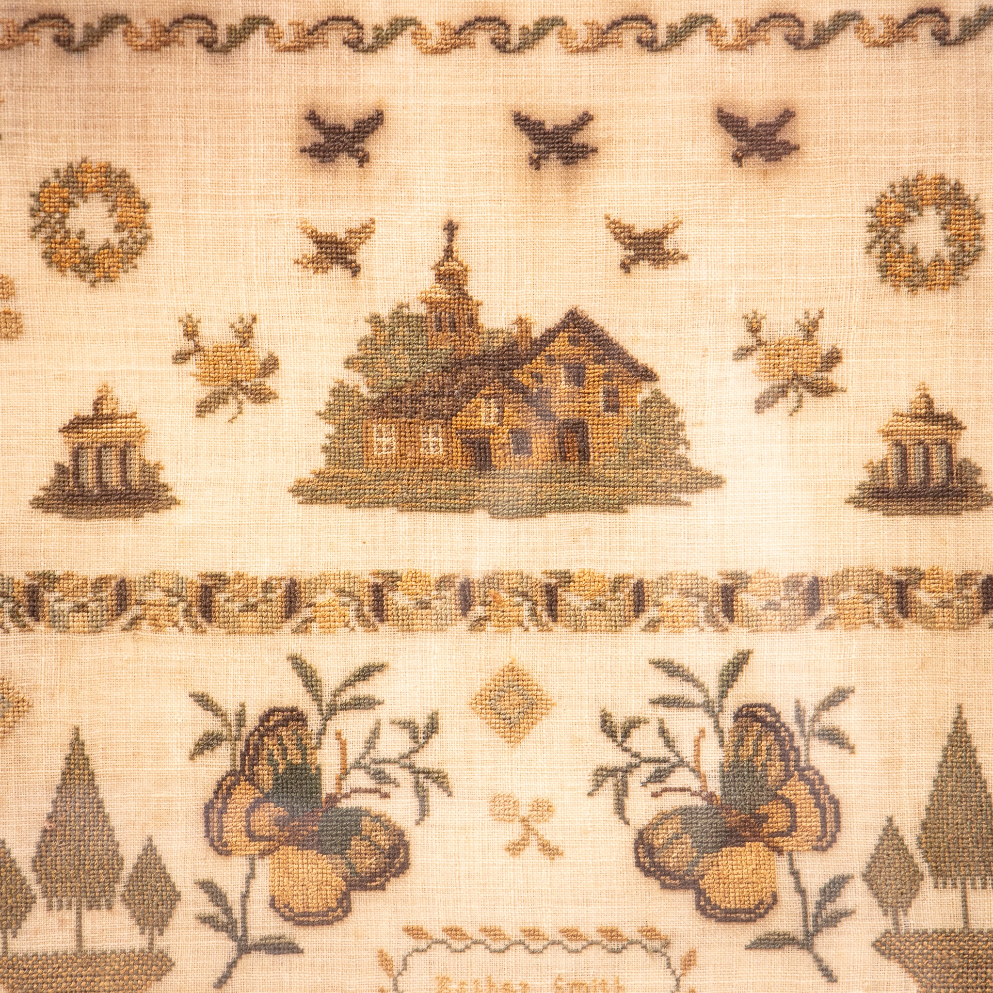 19th Century Fine Needlework Sampler