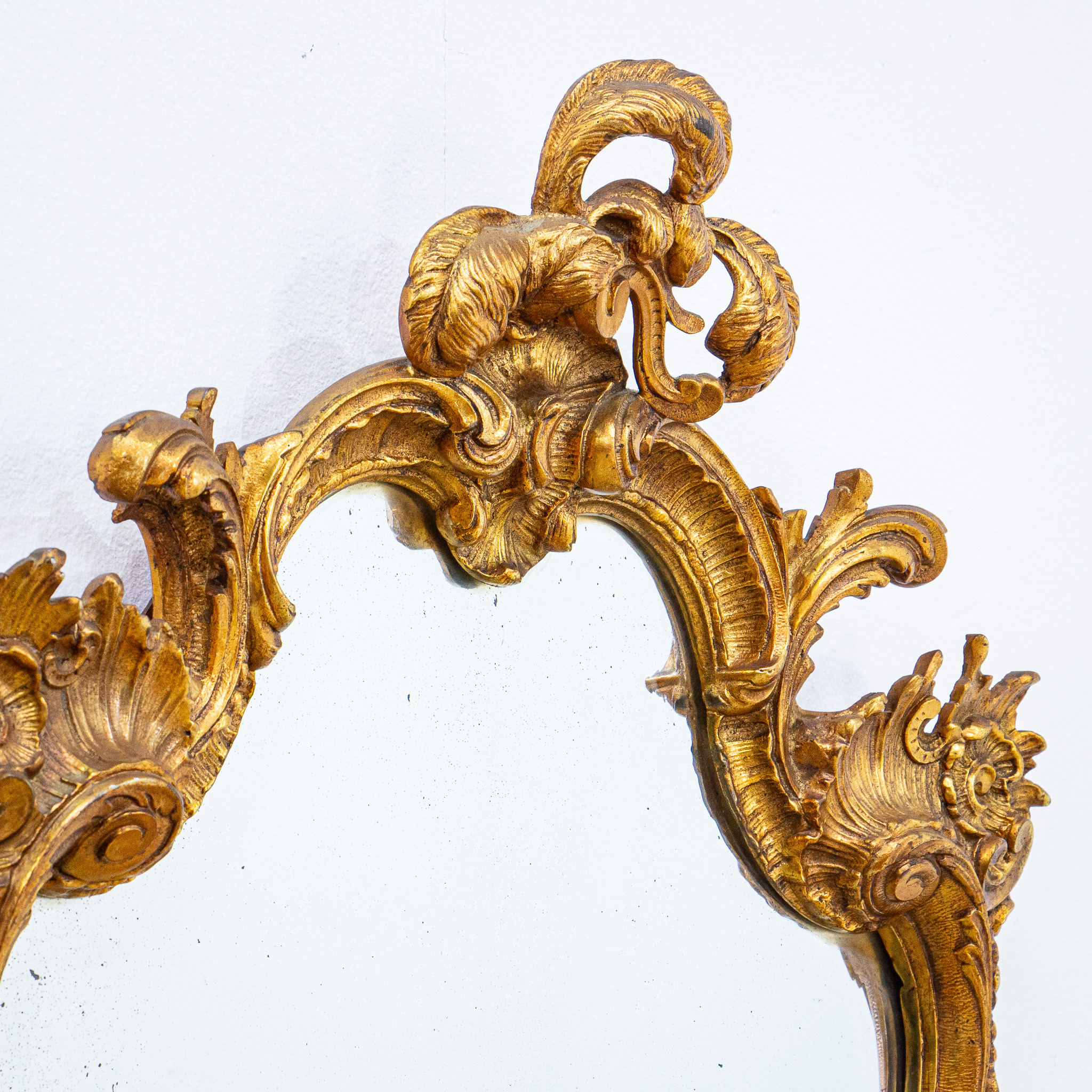 Rococo Style Bevelled Gilt Metal Framed Mirror
