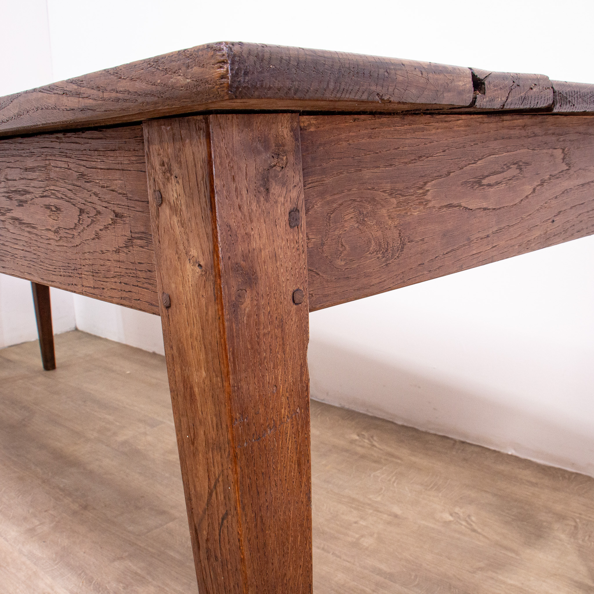 Large Oak 19th Century Farmhouse Table