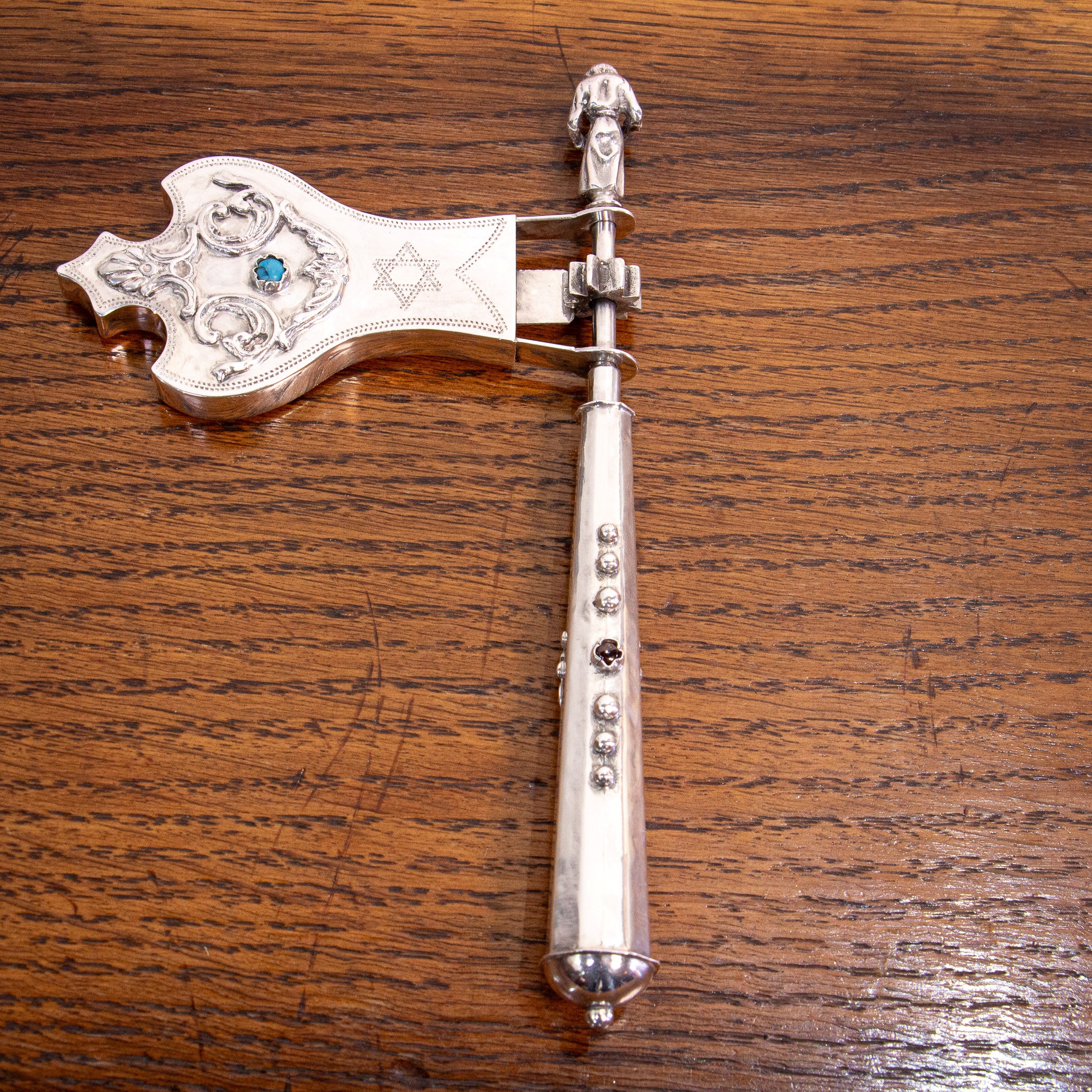 Beautiful Silver Russian Jewish Purim Rattle
