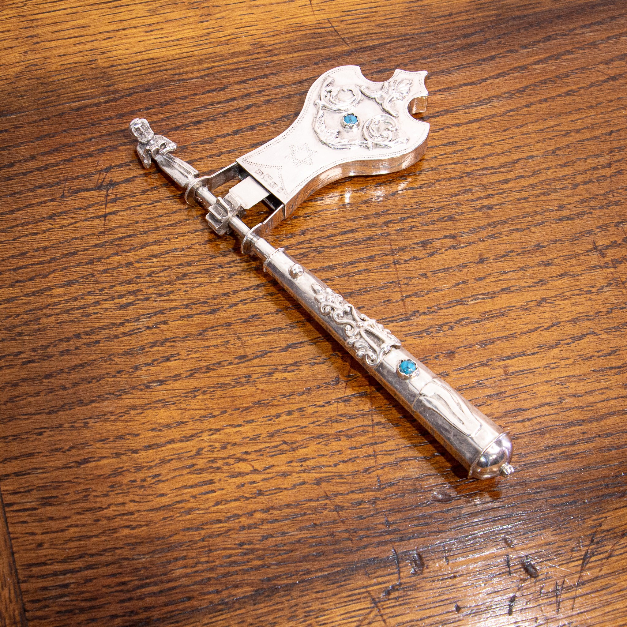 Beautiful Silver Russian Jewish Purim Rattle