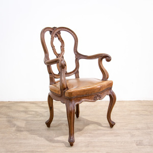 Set of 12 19th Century Leather Dining Arm Chairs