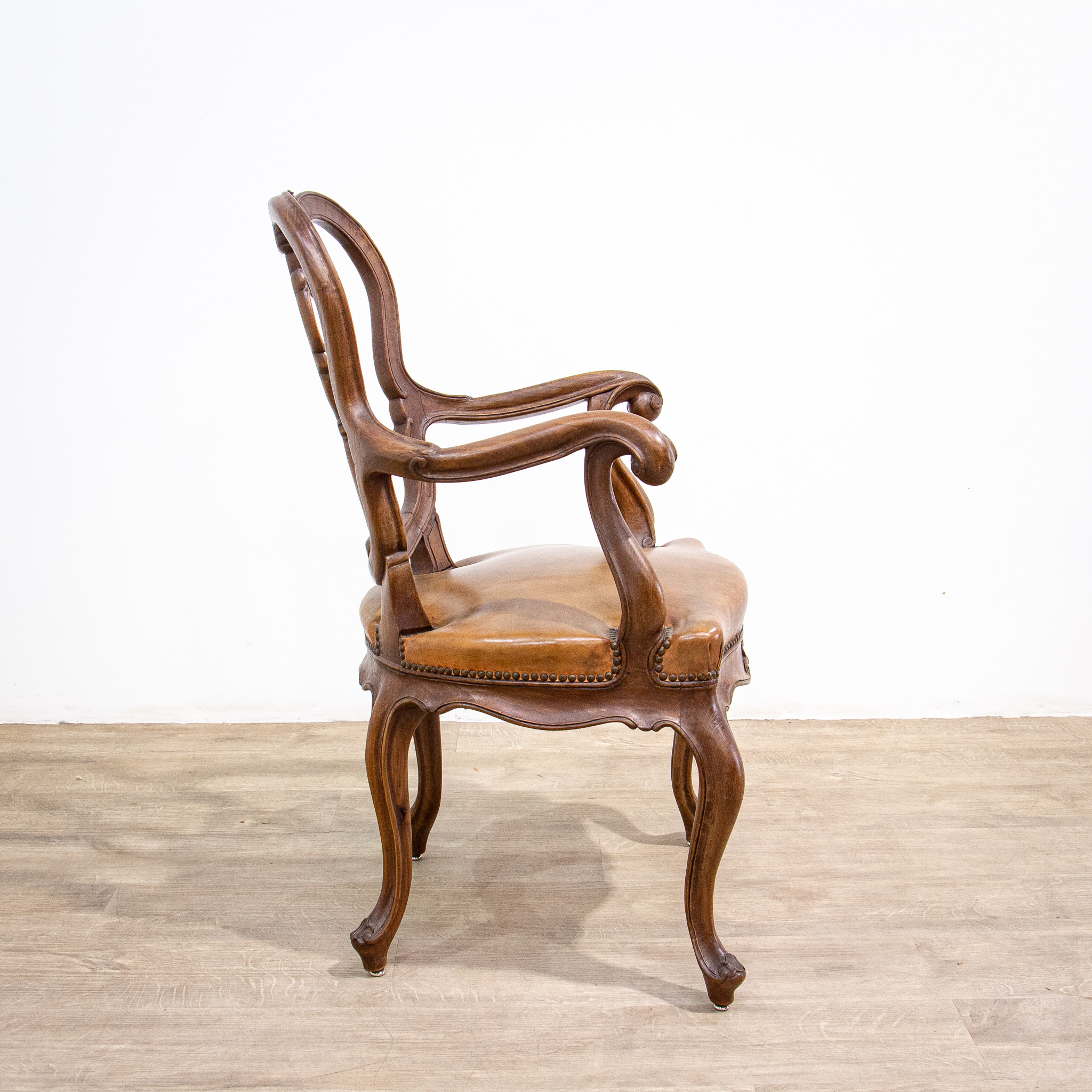 Set of 12 19th Century Leather Dining Arm Chairs