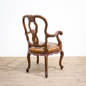 Set of 12 19th Century Leather Dining Arm Chairs