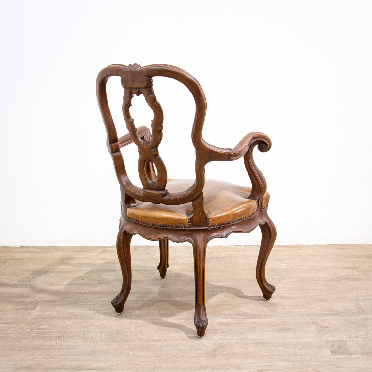 Set of 12 19th Century Leather Dining Arm Chairs - Image 11