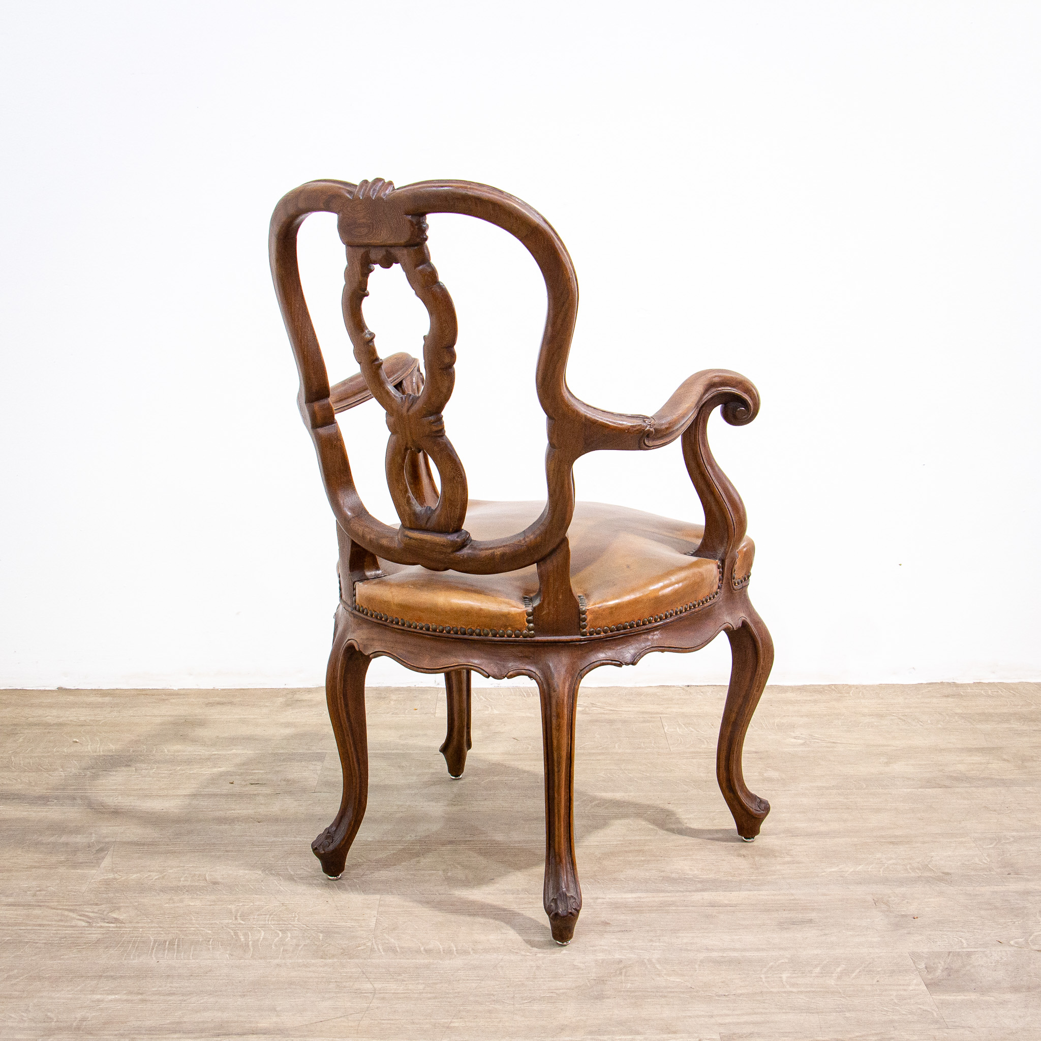 Set of 12 19th Century Leather Dining Arm Chairs