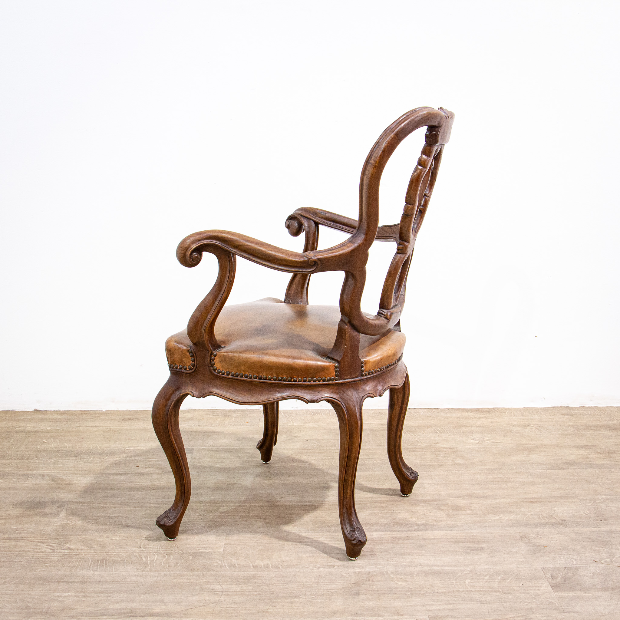 Set of 12 19th Century Leather Dining Arm Chairs