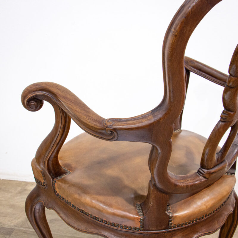 Set of 12 19th Century Leather Dining Arm Chairs