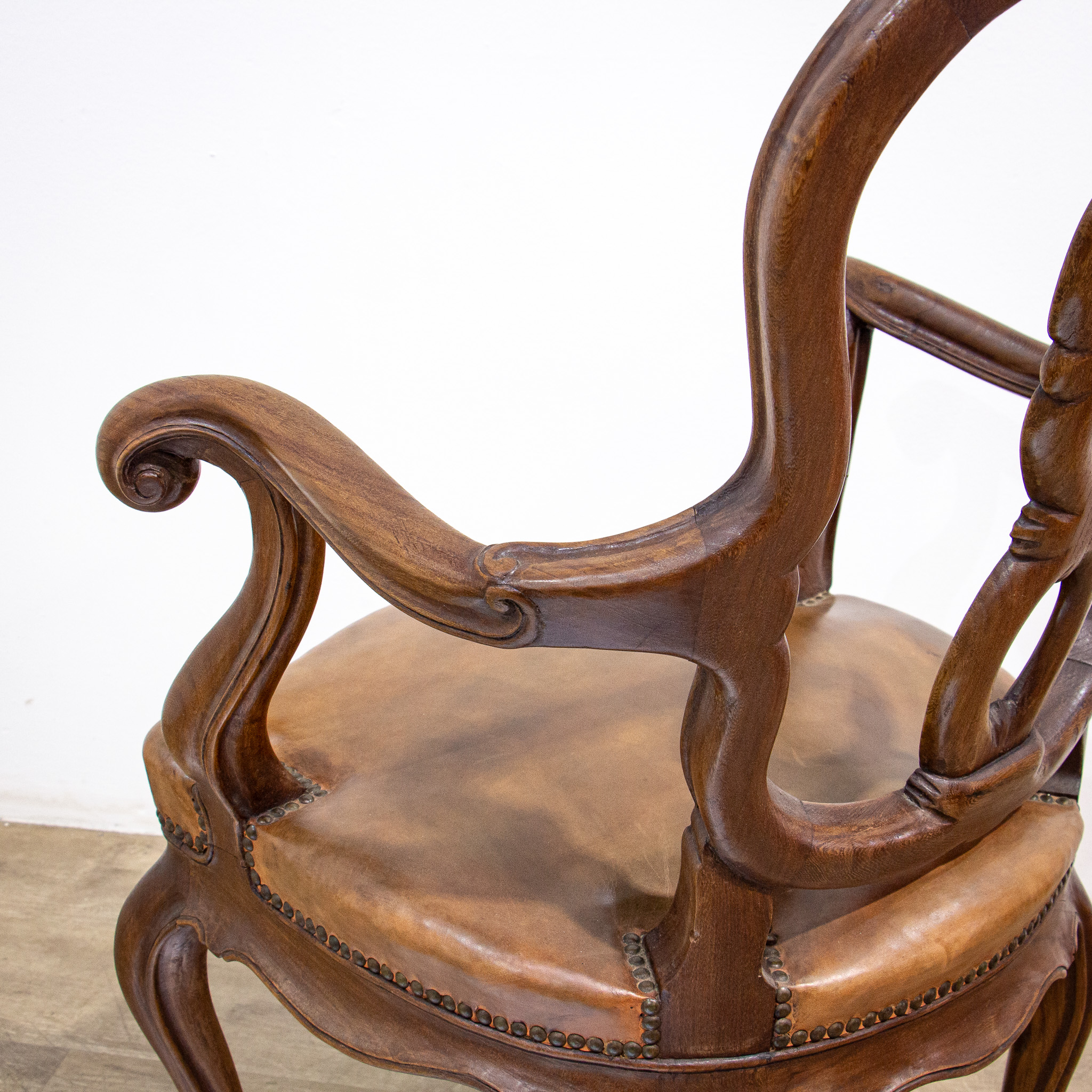Set of 12 19th Century Leather Dining Arm Chairs