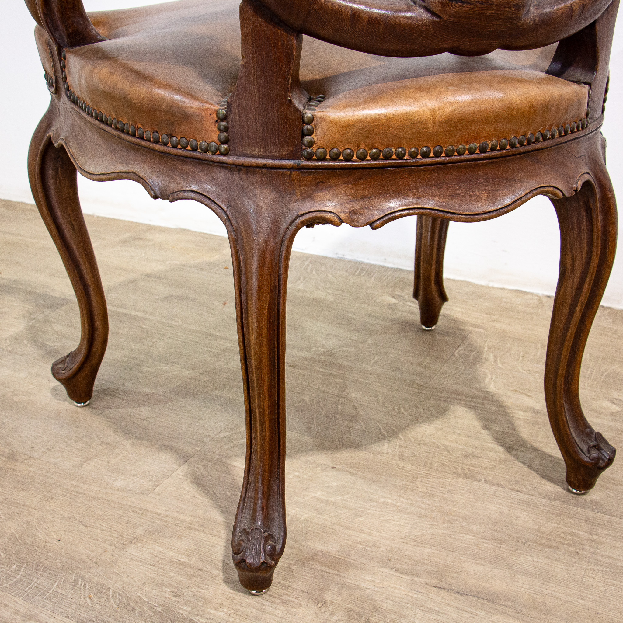 Set of 12 19th Century Leather Dining Arm Chairs