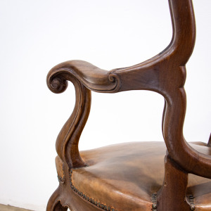 Set of 12 19th Century Leather Dining Arm Chairs