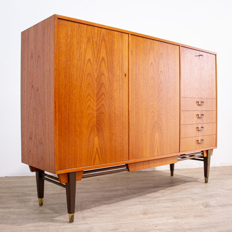 Mid Century Scandinavian Teak Sideboard Cabinet