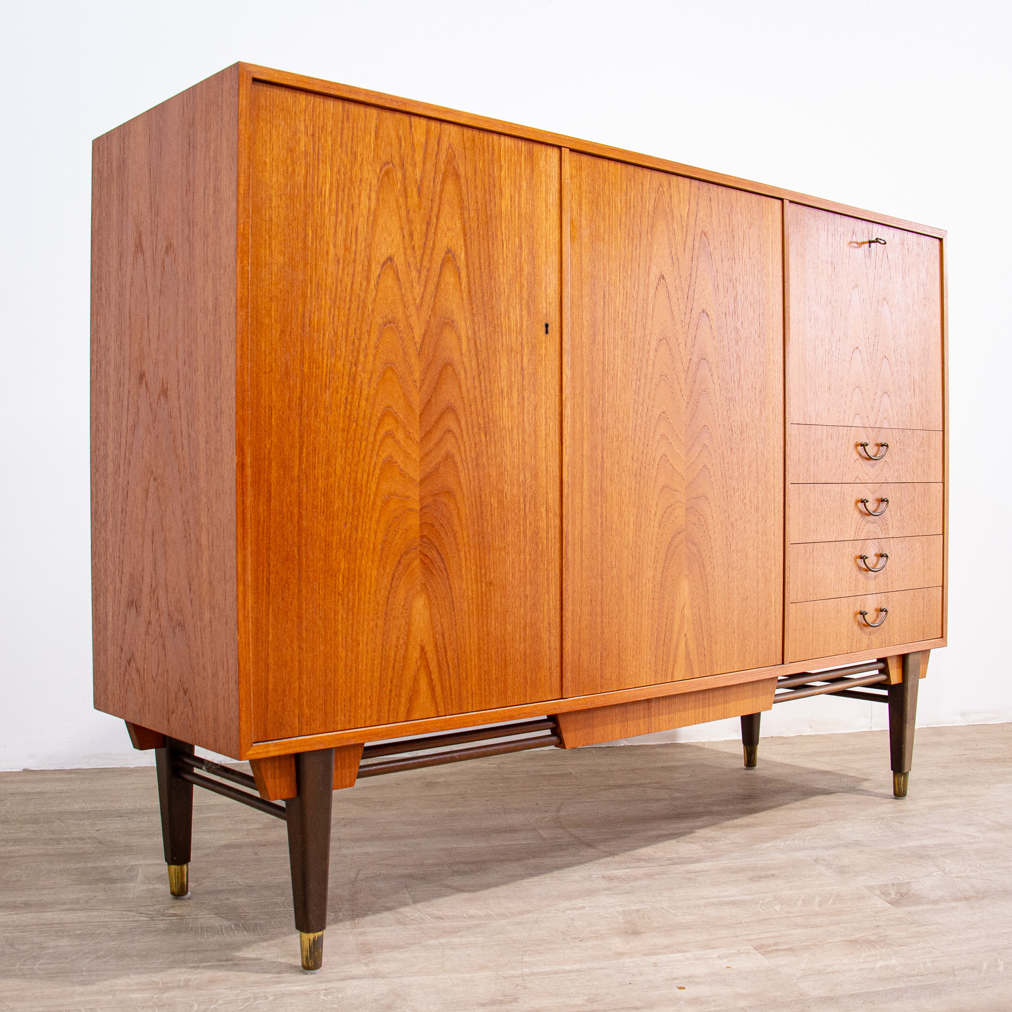 Mid Century Scandinavian Teak Sideboard Cabinet