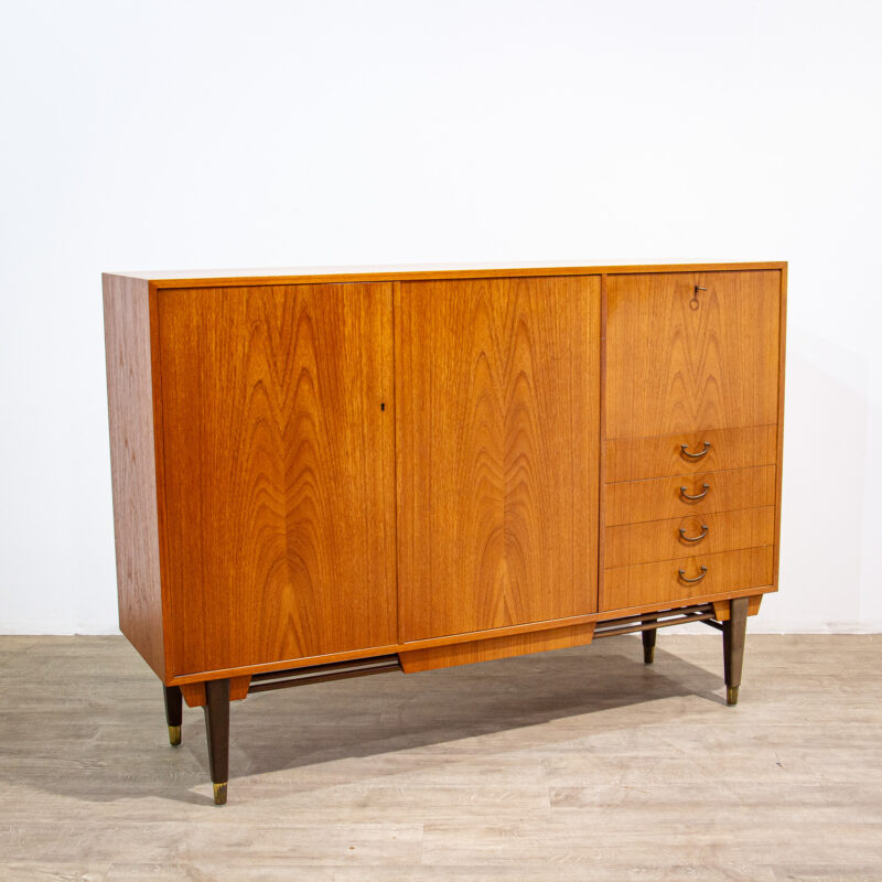 Mid Century Scandinavian Teak Sideboard Cabinet