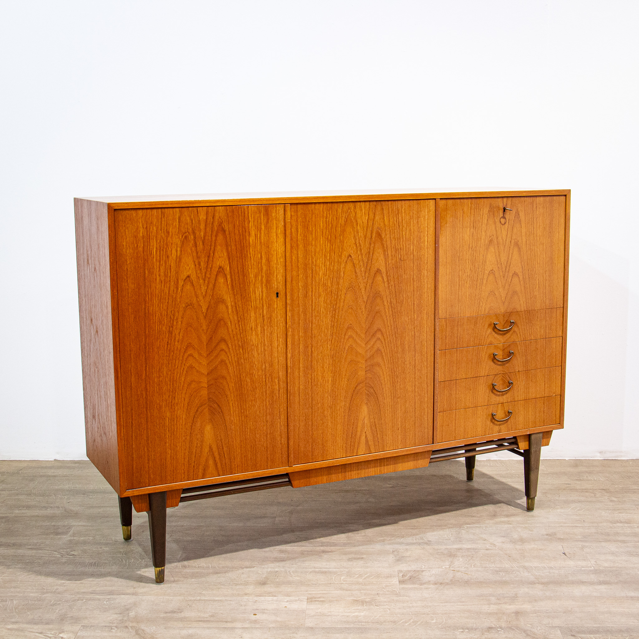 Mid Century Scandinavian Teak Sideboard Cabinet