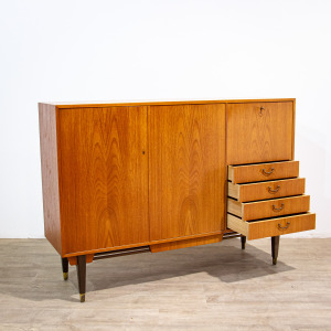 Mid Century Scandinavian Teak Sideboard Cabinet