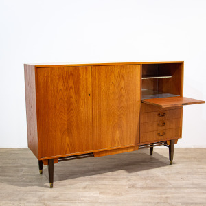 Mid Century Scandinavian Teak Sideboard Cabinet