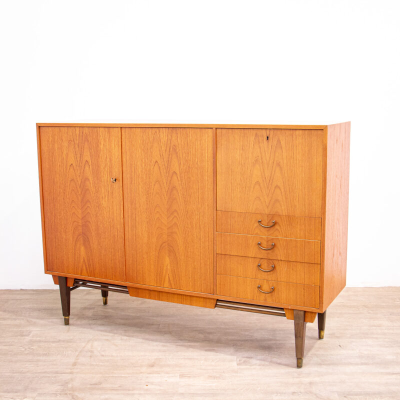 Mid Century Scandinavian Teak Sideboard Cabinet