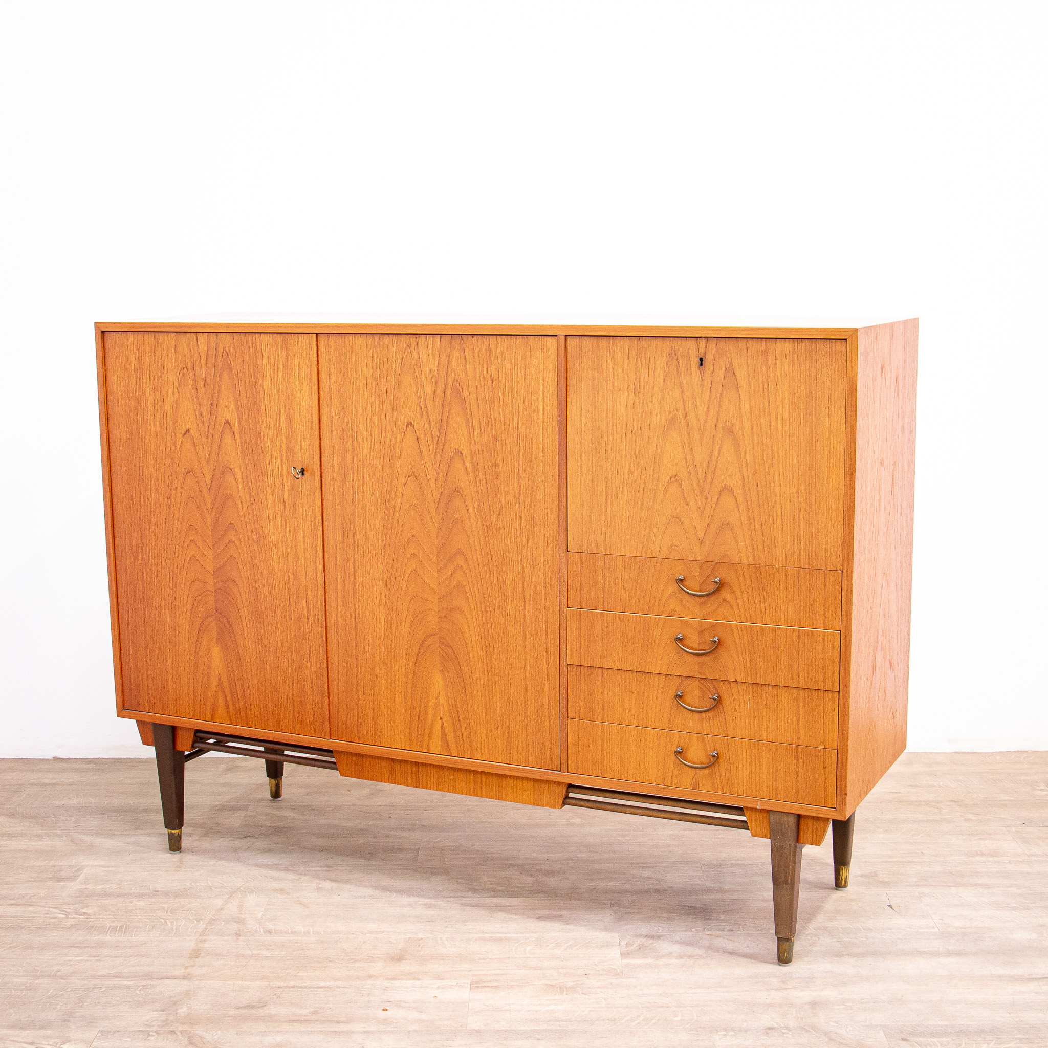 Mid Century Scandinavian Teak Sideboard Cabinet