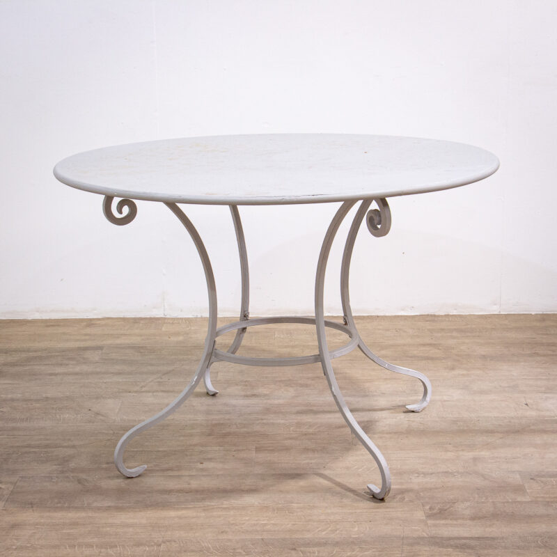 Iron Circular Garden Table with 6 Chairs