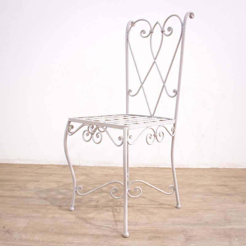 Iron Circular Garden Table with 6 Chairs