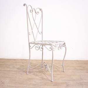 Iron Circular Garden Table with 6 Chairs