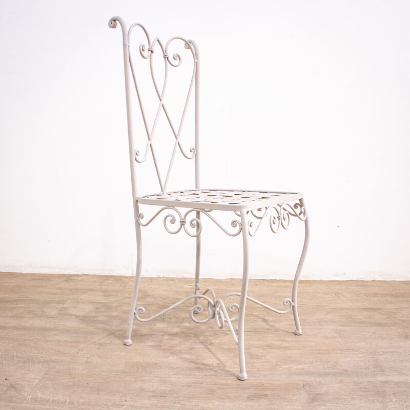 Iron Circular Garden Table with 6 Chairs