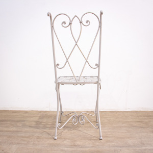 Iron Circular Garden Table with 6 Chairs