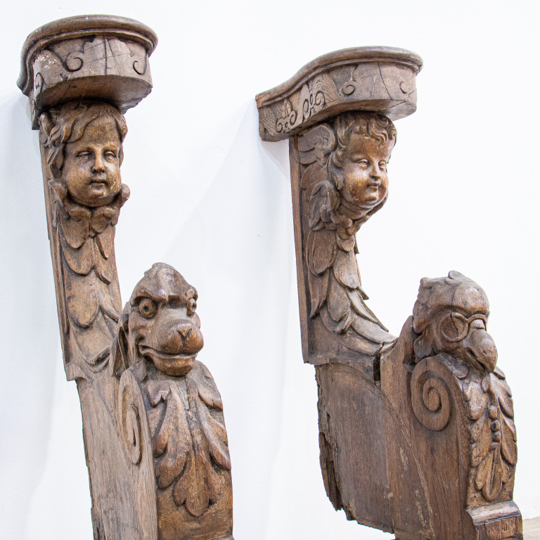 17th Century Carved Oak Bench Ends - Image 5