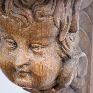 17th Century Carved Oak Bench Ends